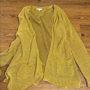 Yellow Open Knit Women's Sweater